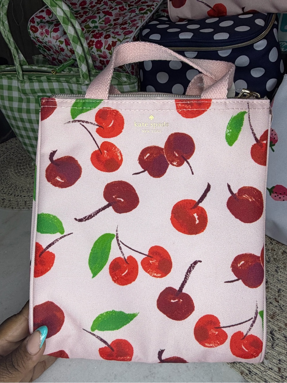 kate spade Pink 🍒Cherry Canvas Lunch Bag